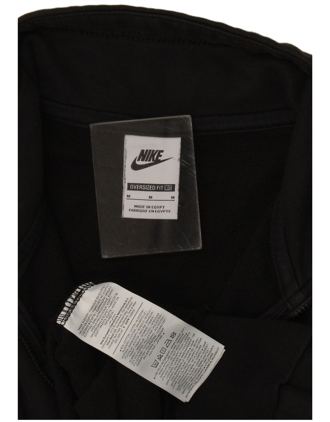 Damska bluza dresowa Nike Oversize z grafiką i zamkiem błyskawicznym UK 14, średnia czarna