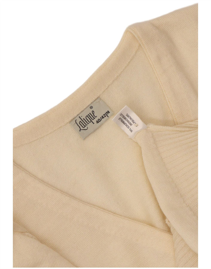 Sweter damski w stylu vintage, EU 40/42, średnia wełna w kolorze złamanej bieli