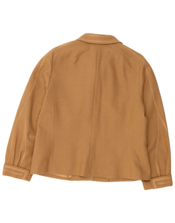 COJANA Damska marynarka zapinana na 4 guziki UK 16, duża beżowa wełna