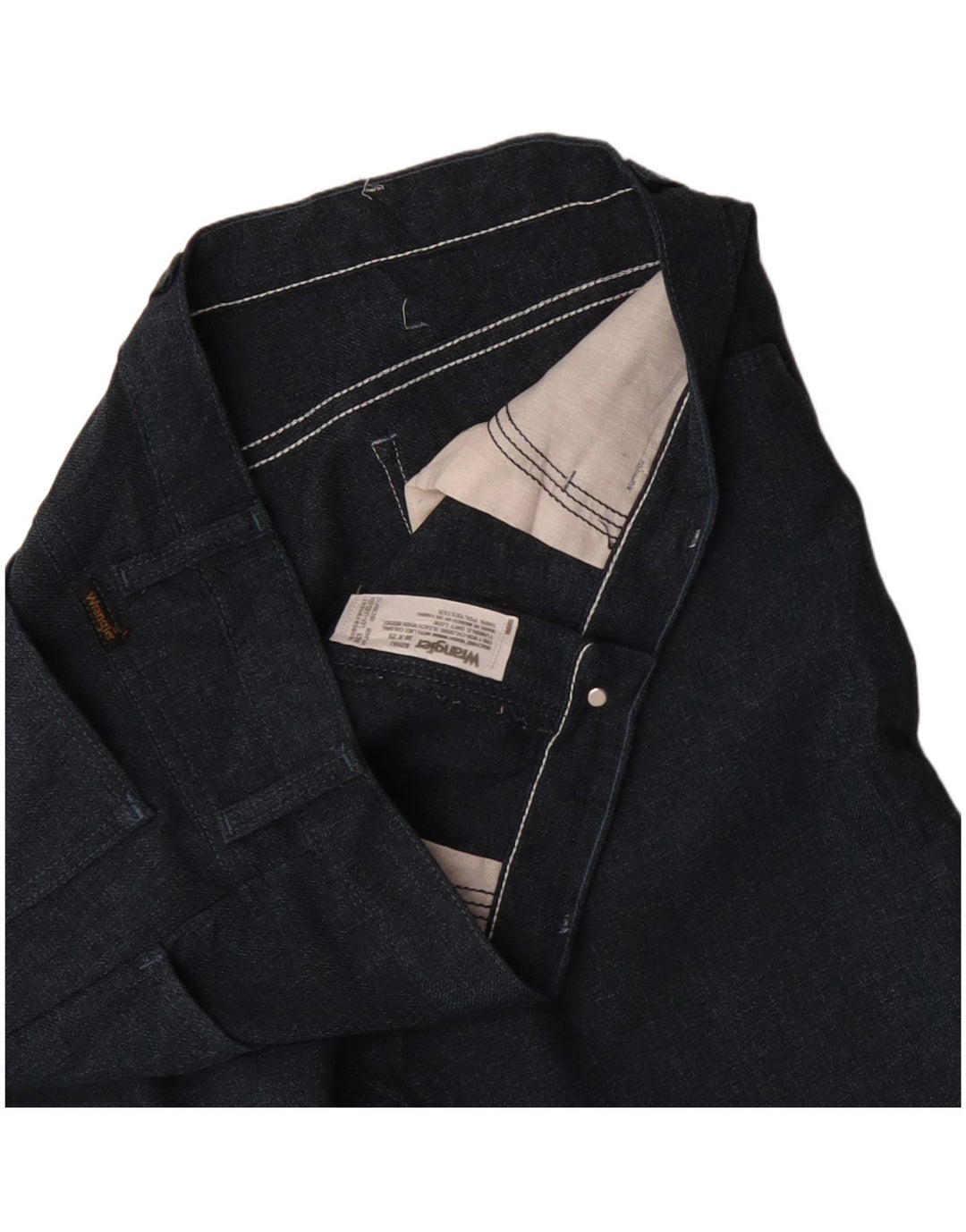 Męskie proste spodnie codzienne WRANGLER W36 L29 Granatowy poliester