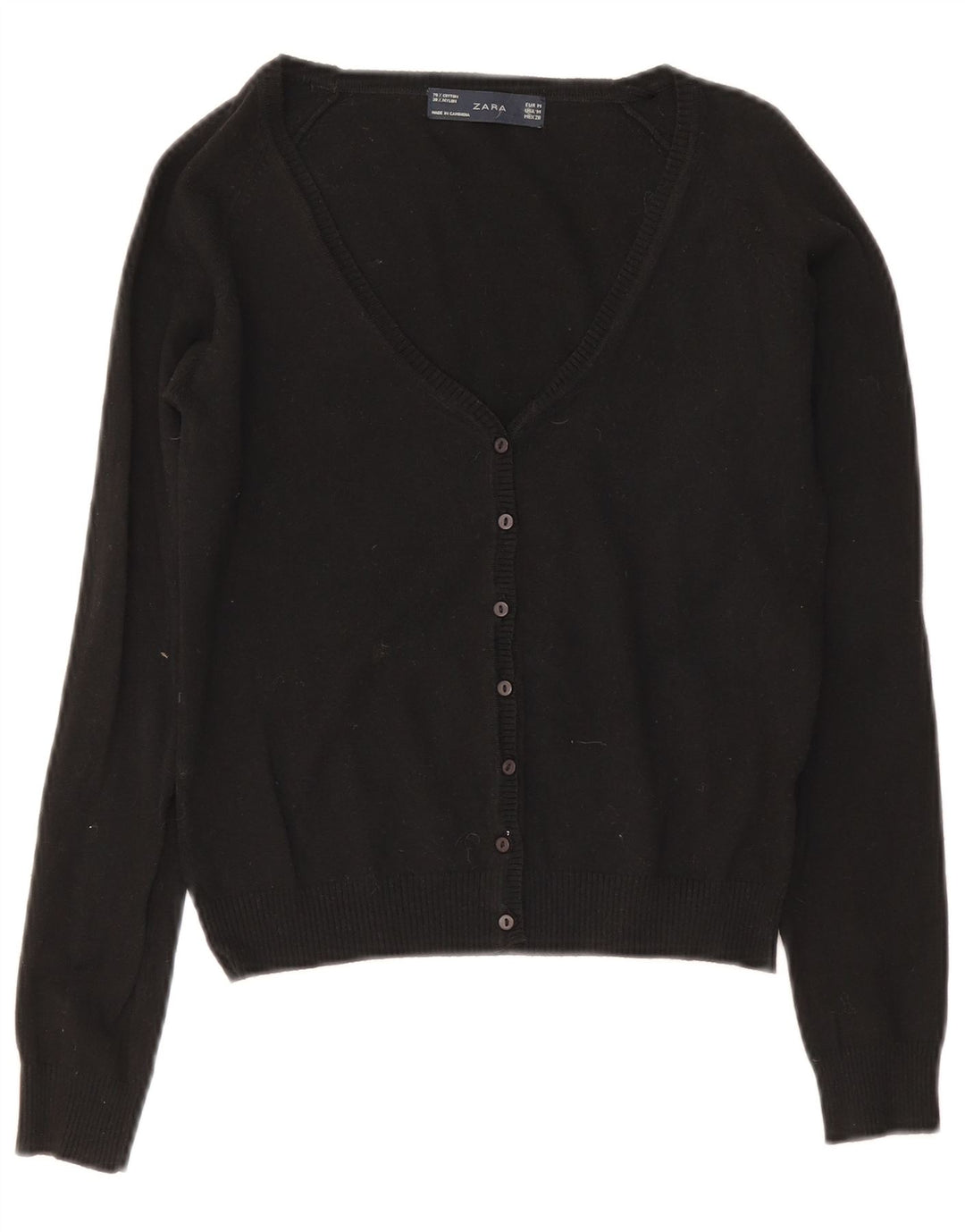 Sweter damski Zara Bolero UK 12, średni czarny, bawełniany