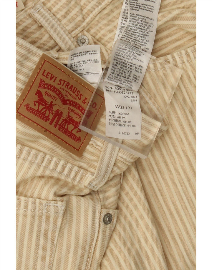 Damskie proste spodnie LEVI'S W27 L31 Beżowa bawełna w paski