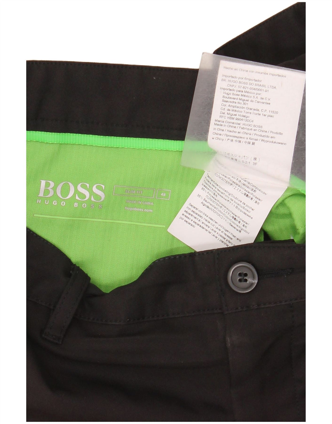 Męskie spodnie chino Hugo Boss IT 48 Medium W34 L32 Czarny poliester