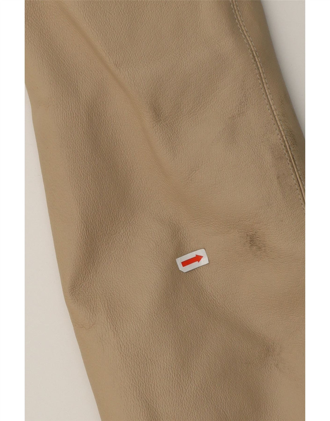 VINTAGE Womens Hooded Leather Coat EU 44 XL Beige Leather Vintage Vintage and Second-Hand Vintage from Messina Hembry 