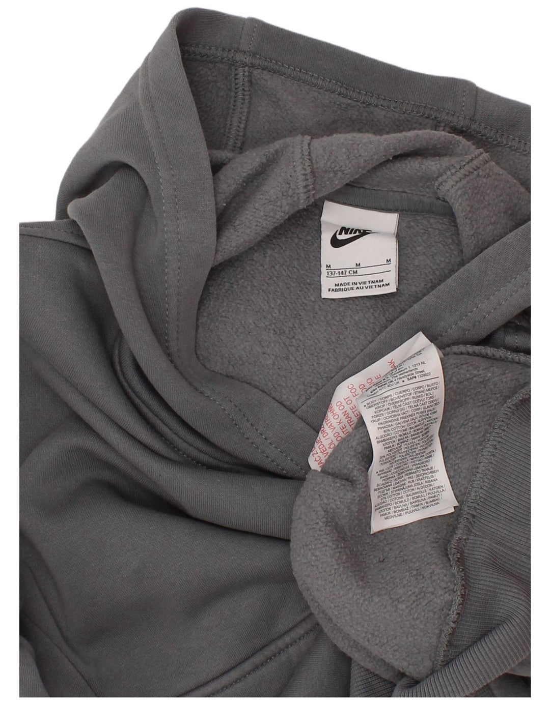 Chłopięcy sweter z kapturem Nike z grafiką 10-11 lat, średnioszary, bawełniany