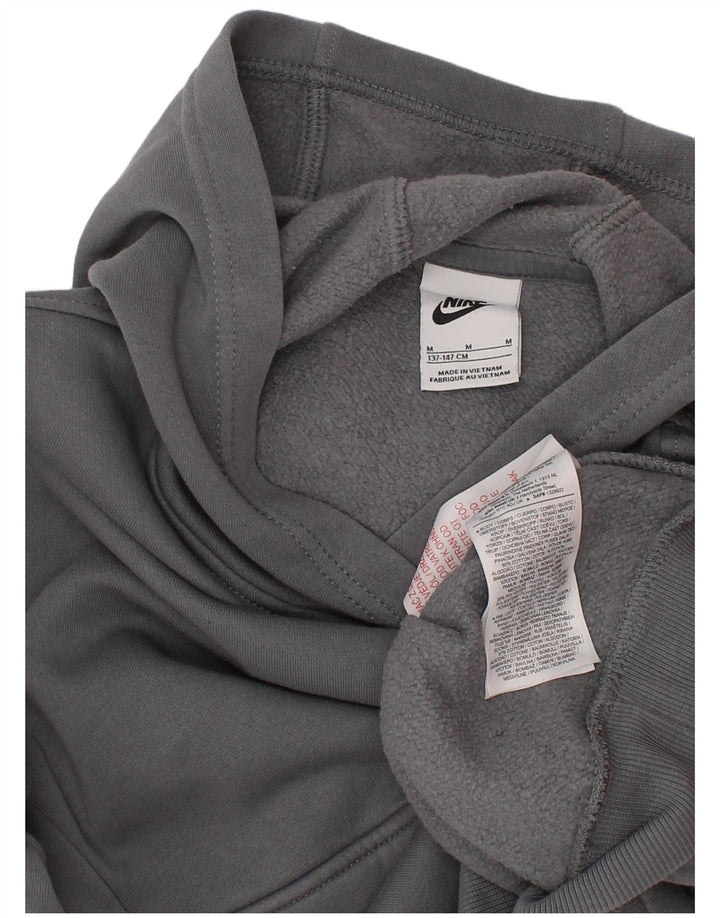 Chłopięcy sweter z kapturem Nike z grafiką 10-11 lat, średnioszary, bawełniany