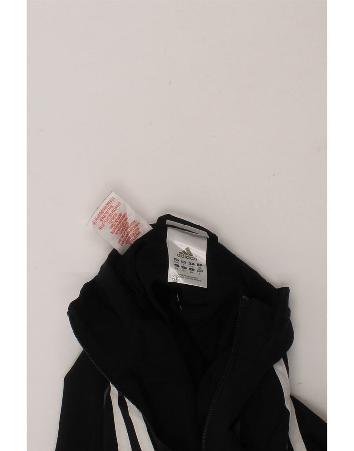 ADIDAS Boys Graphic Tracksuit Top Jacket 9-10 Years Black Polyester Vintage Adidas and Second-Hand Adidas from Messina Hembry 