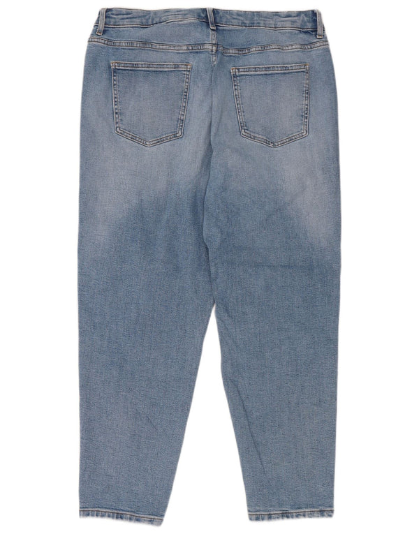 Marks & Spencer Damskie jeansy z wysokim stanem, zwężane, UK 16, duże, W32 L25, niebieskie