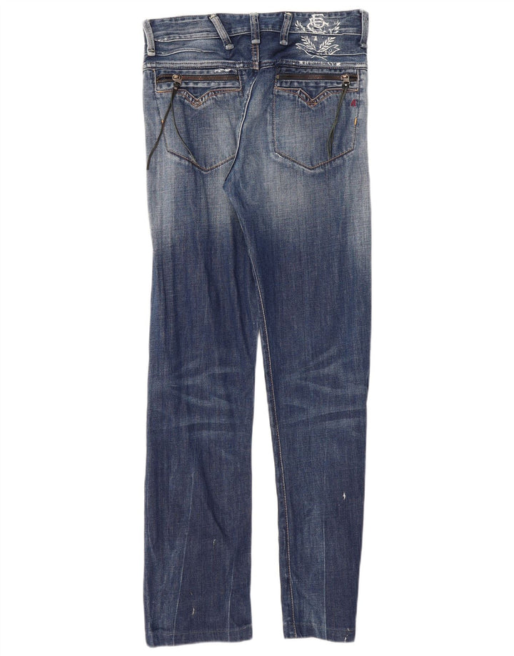 Damskie jeansy Replay Graphic Straight W29 L30 Niebieskie bawełniane