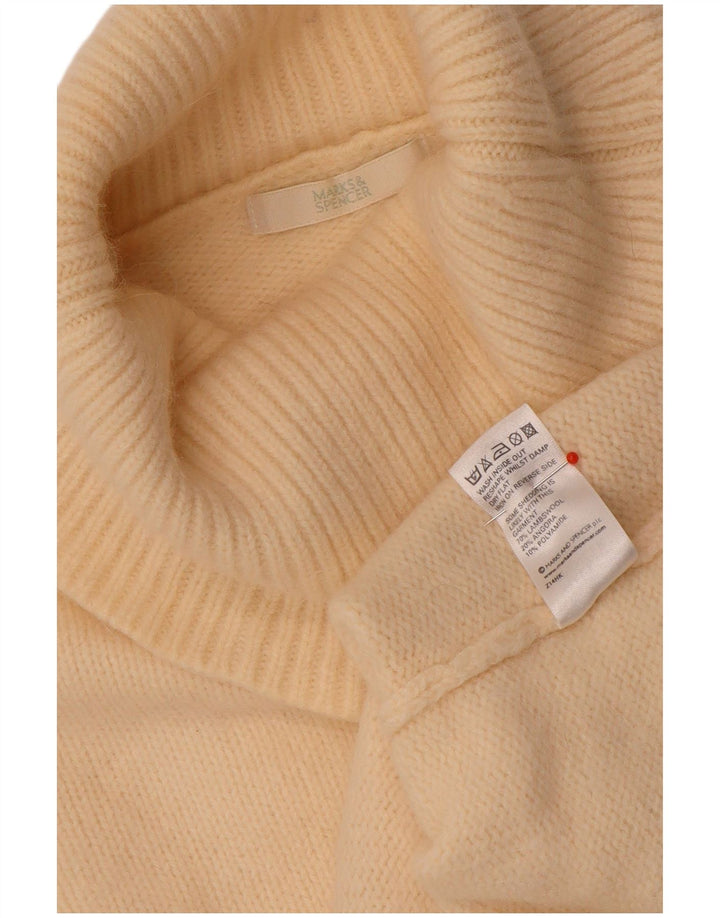 Marks & Spencer Damski sweter z wywijanym dekoltem UK 12 Średni beż w kwiaty