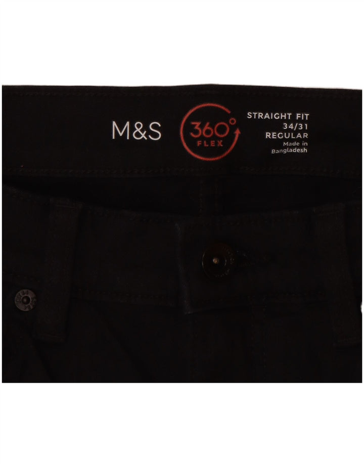 Męskie jeansy Marks & Spencer Regular Straight W34 L31 Czarne bawełniane