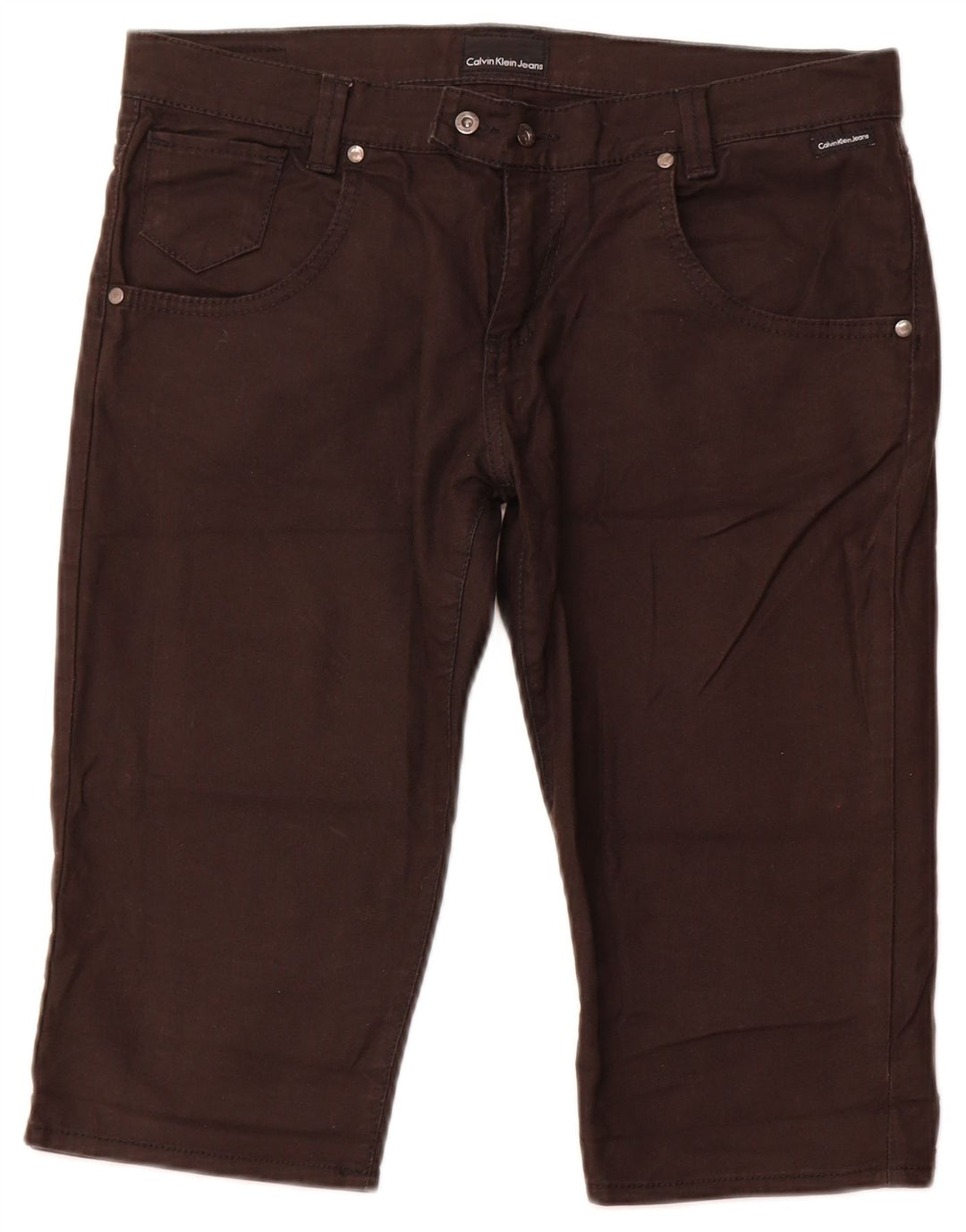 Damskie bermudy Calvin Klein W31 Średni brązowy bawełna