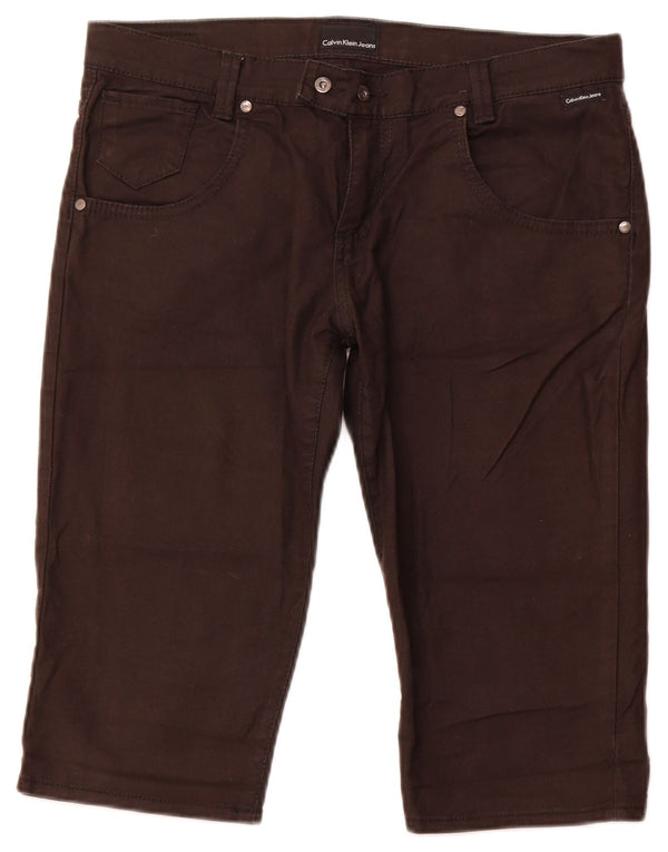Damskie bermudy Calvin Klein W31 Średni brązowy bawełna
