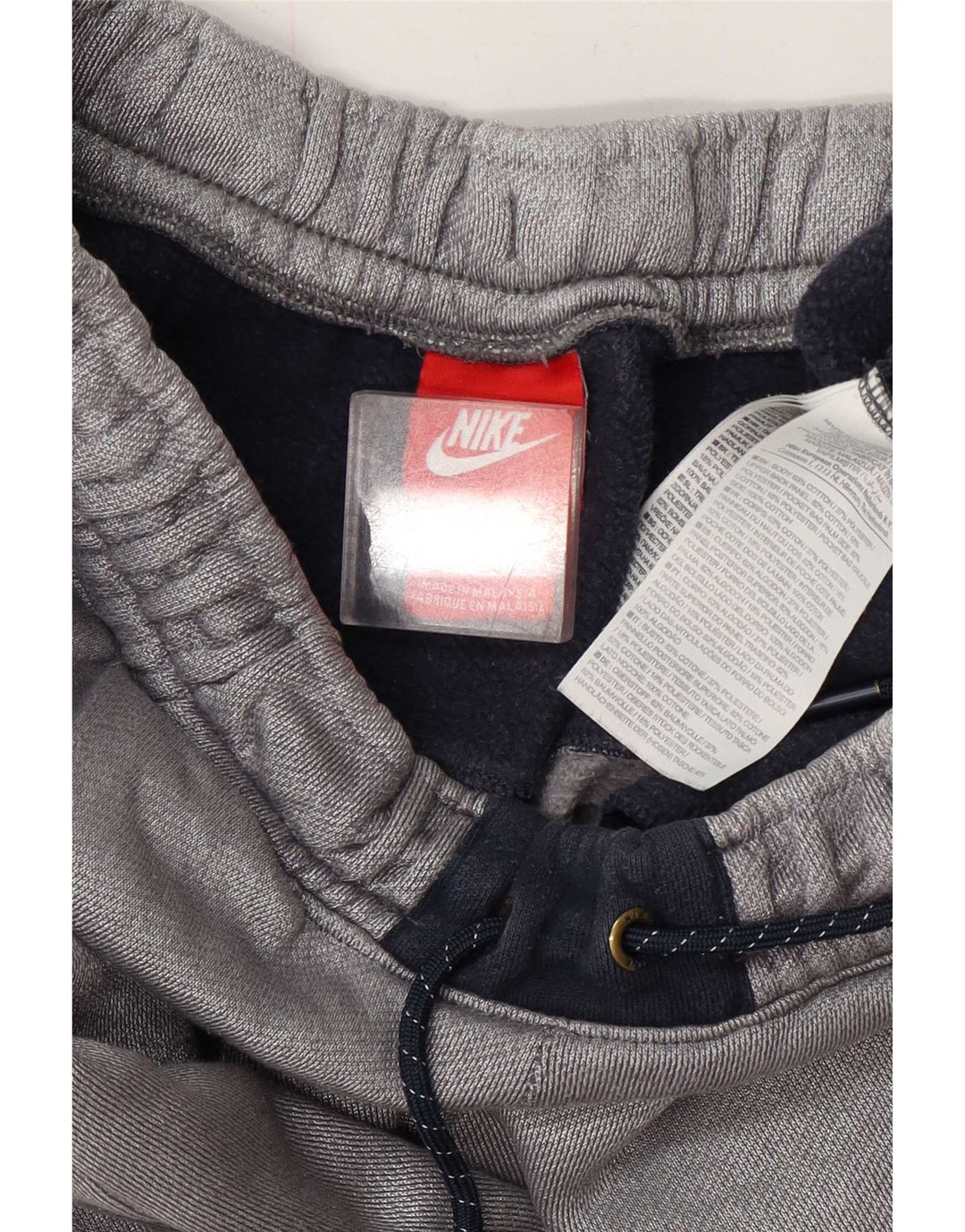 Męskie spodenki sportowe Nike, duże, szare, bawełniane z blokami kolorów
