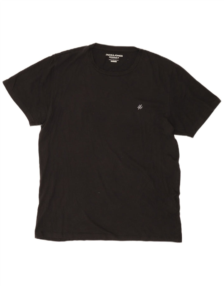 T-shirt męski Jack & Jones o regularnym kroju, duży, czarny, bawełniany