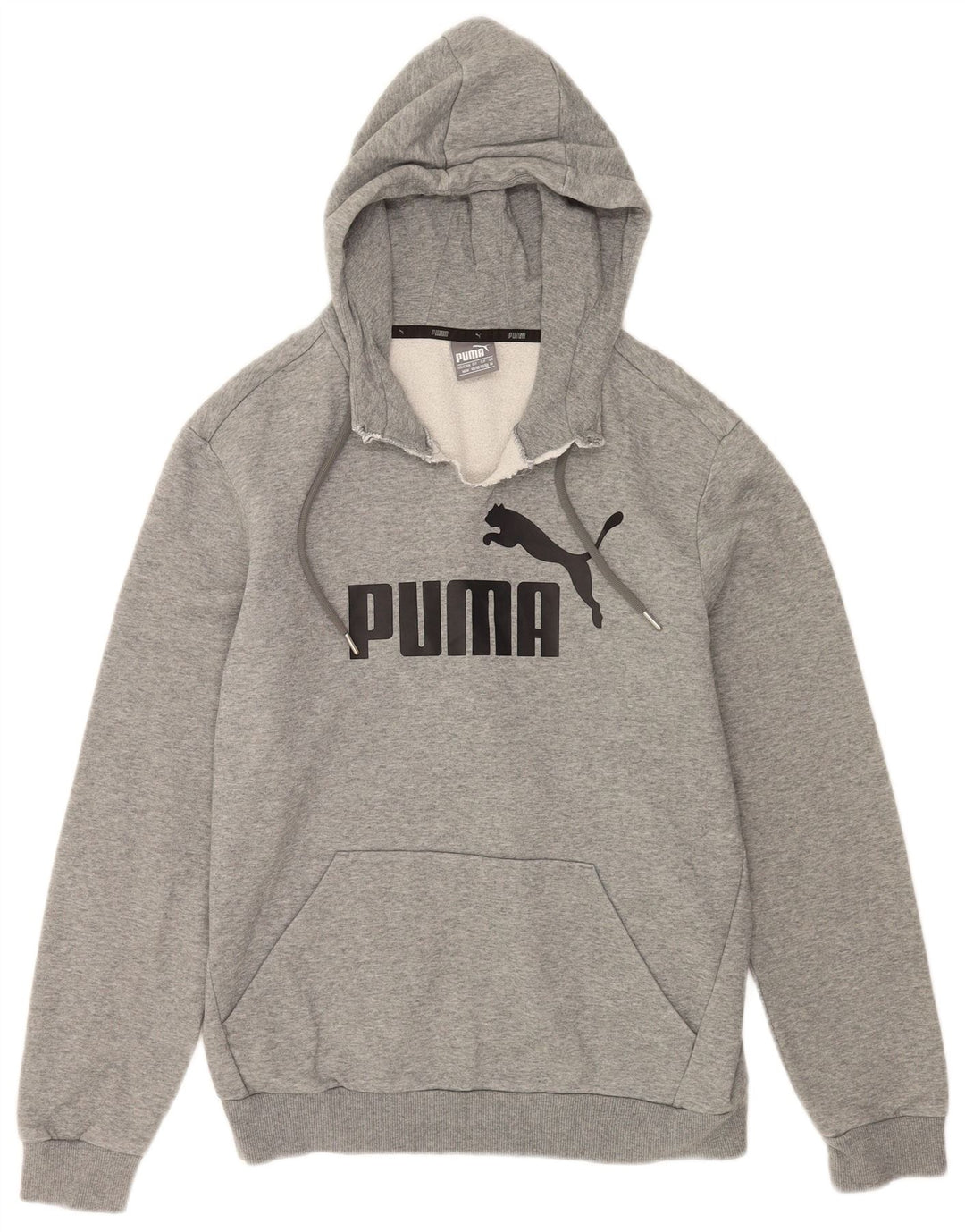 Męski sweter z kapturem Puma z grafiką, średnioszary, bawełniany w cętki