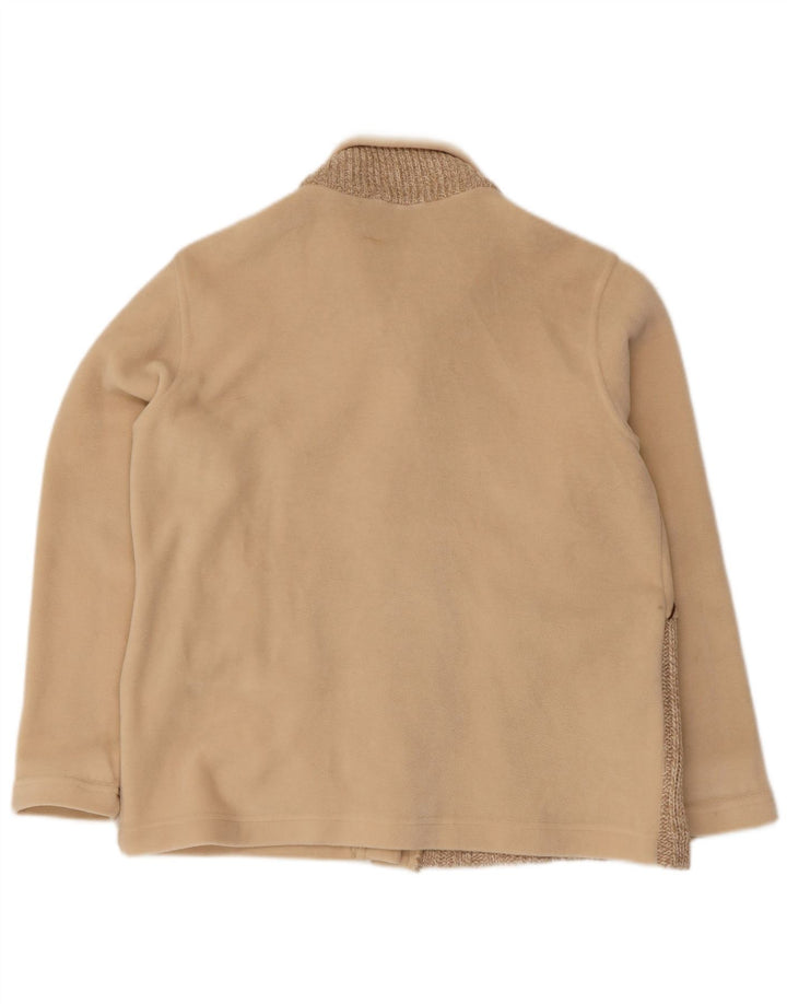 Vintage damska kurtka polarowa oversize UK 10 Small Beige Colorblock