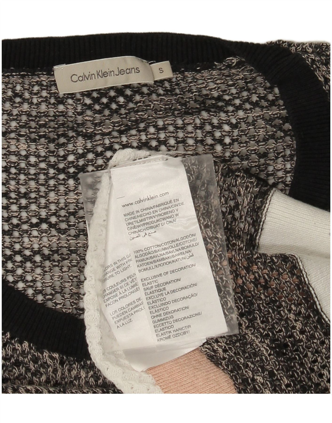 CALVIN KLEIN JEANS Damski sweter z dekoltem w łódkę, UK 10, mały, szary