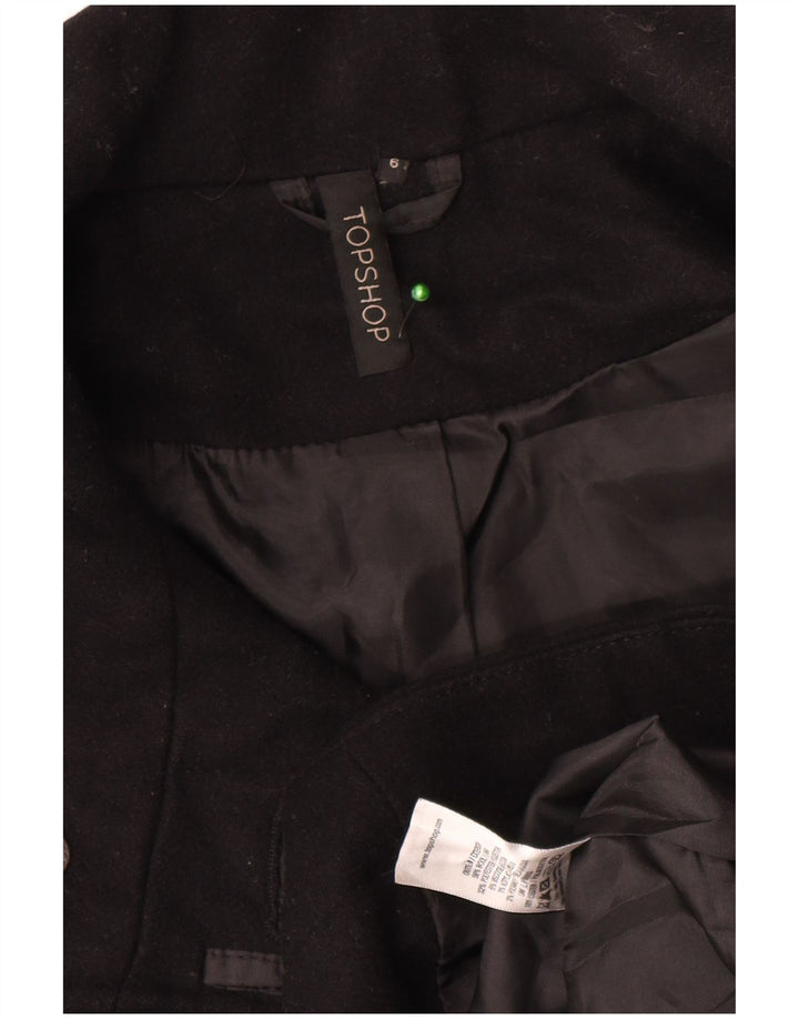 Topshop damski płaszcz oversize w kolorze grochu UK 6 XS, czarny poliester