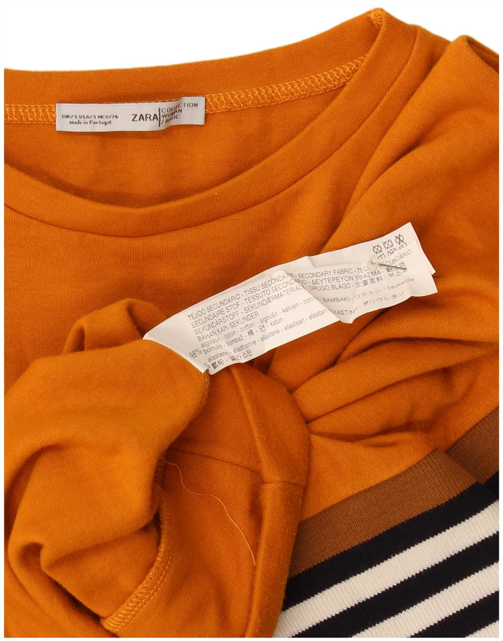 Damski sweter oversize Zara UK 10 w małe pomarańczowe paski