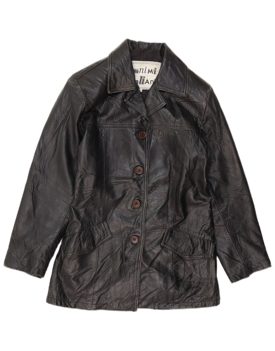 Kurtka skórzana damska VINTAGE UK 10 Mała czarna skóra