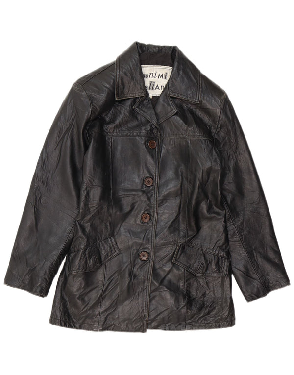 Kurtka skórzana damska VINTAGE UK 10 Mała czarna skóra