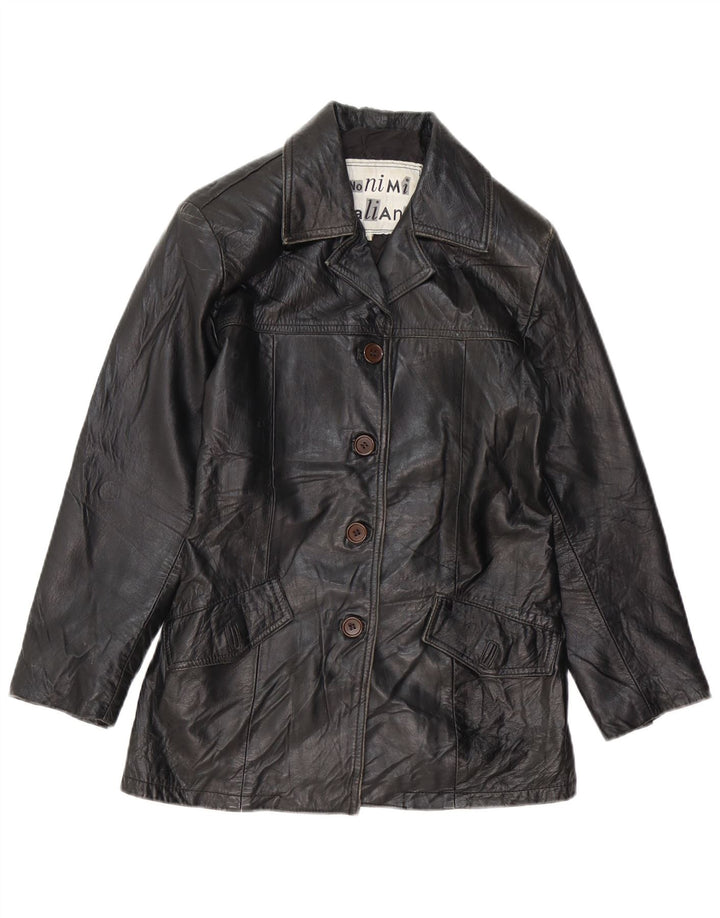 Kurtka skórzana damska VINTAGE UK 10 Mała czarna skóra