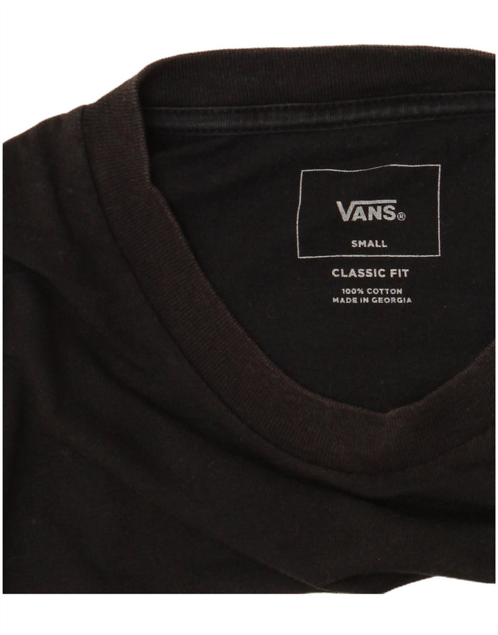 Męski T-shirt Vans o klasycznym kroju z grafiką, mały, czarny, bawełniany