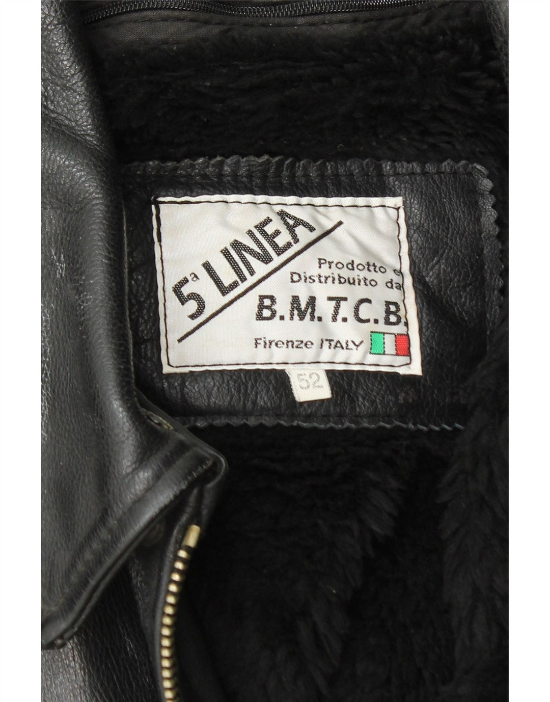 Vintage męska skórzana kurtka wojskowa IT 52 XL czarna skóra
