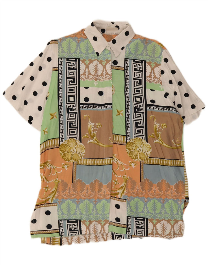 Damska bluzka koszulowa w stylu vintage EU 40 Średni wielobarwny patchwork