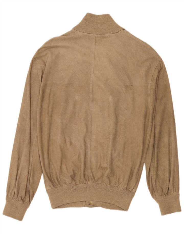 Vintage męska zamszowa kurtka bomber UK 38 średni beż