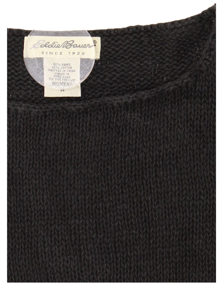 Damski sweter z krótkim rękawem Eddie Bauer, UK 12, średni czarny