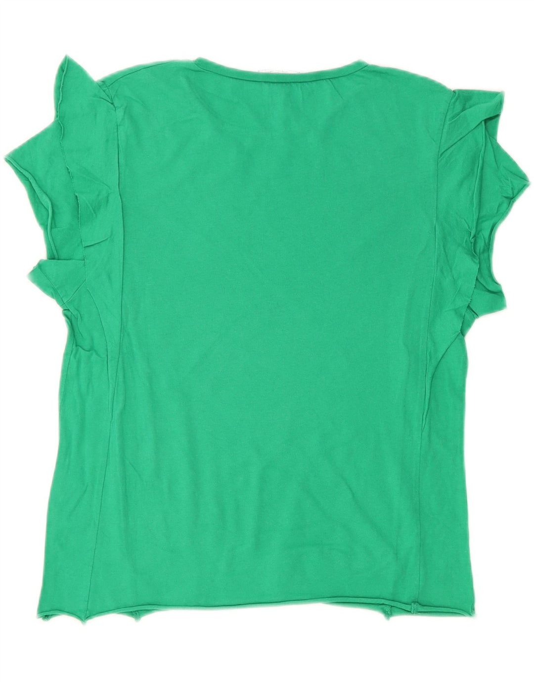 ZARA Womens Blouse Top UK 12 Medium Green Cotton Vintage Zara and Second-Hand Zara from Messina Hembry 