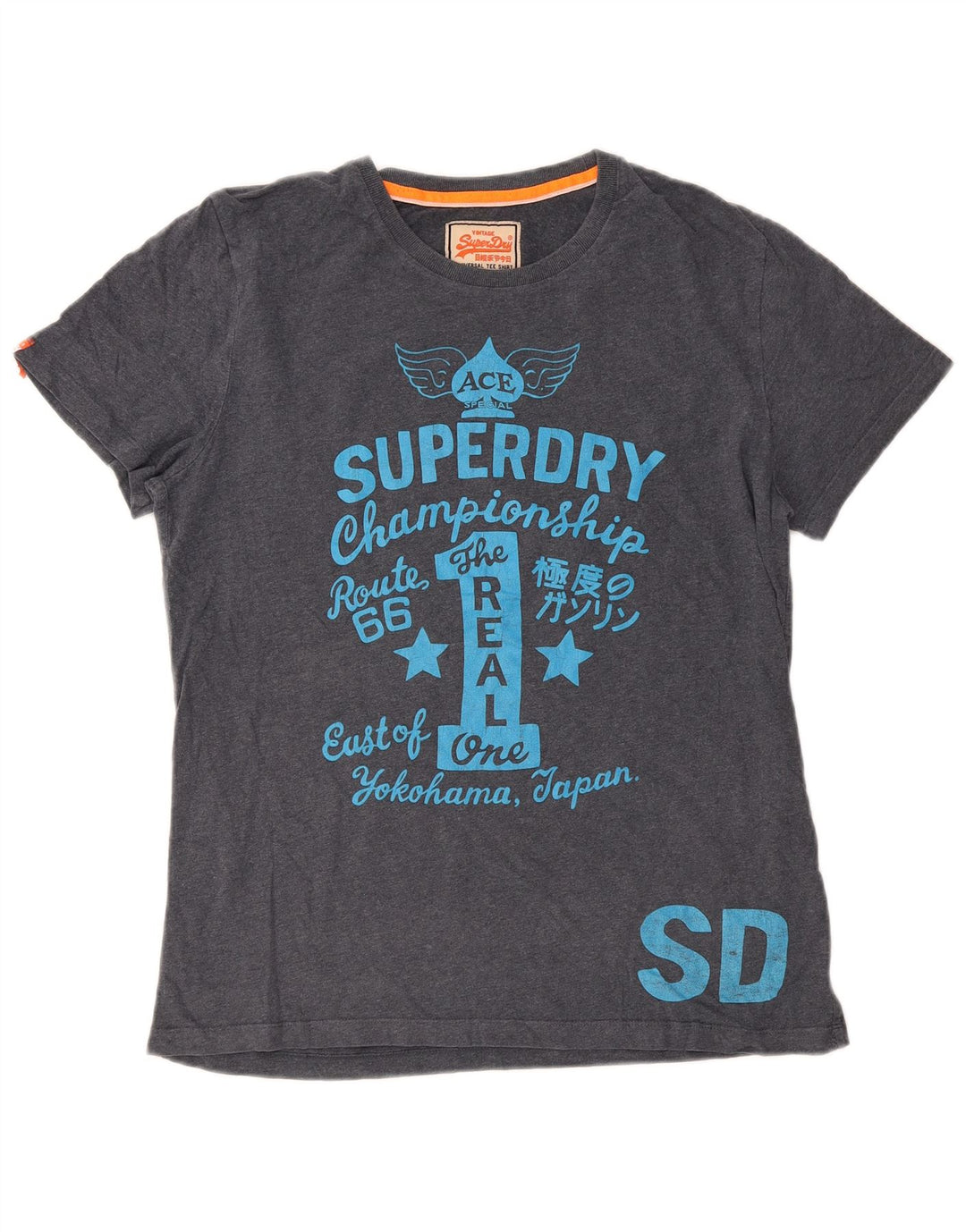 Męski T-shirt Superdry z grafiką, rozmiar XL, szara bawełna