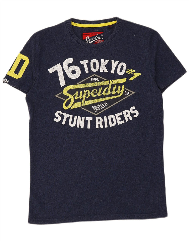 Męska koszulka z grafiką SUPERDRY Top, średnia, granatowa bawełna