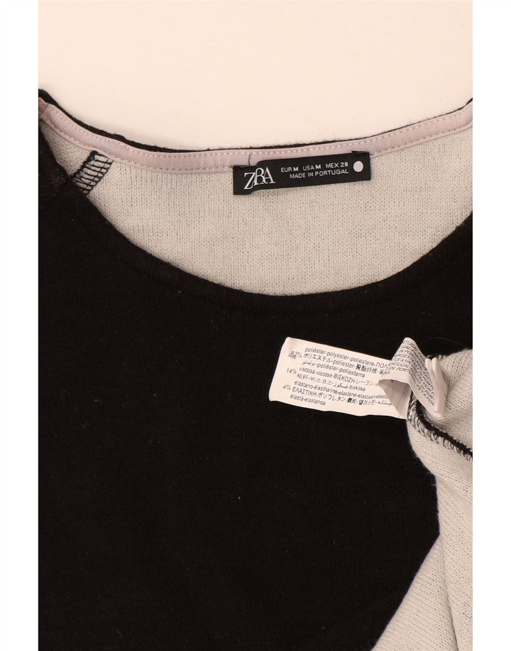 Damski sweter oversize ZARA UK 14, średni czarny poliester