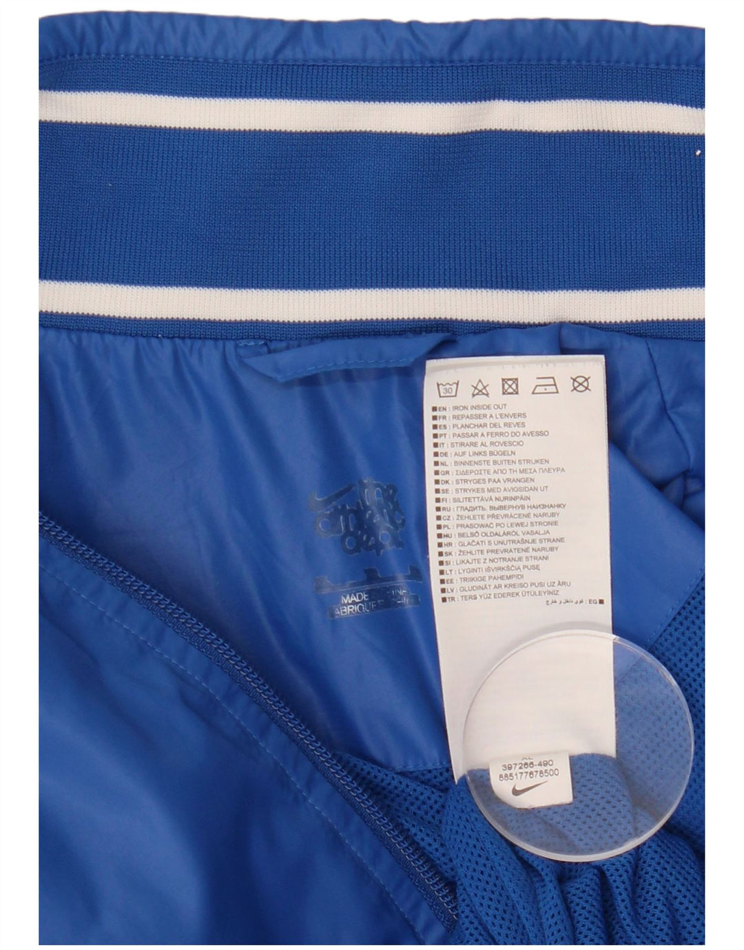 Męska kurtka dresowa NIKE z grafiką XL, niebieska nylonowa