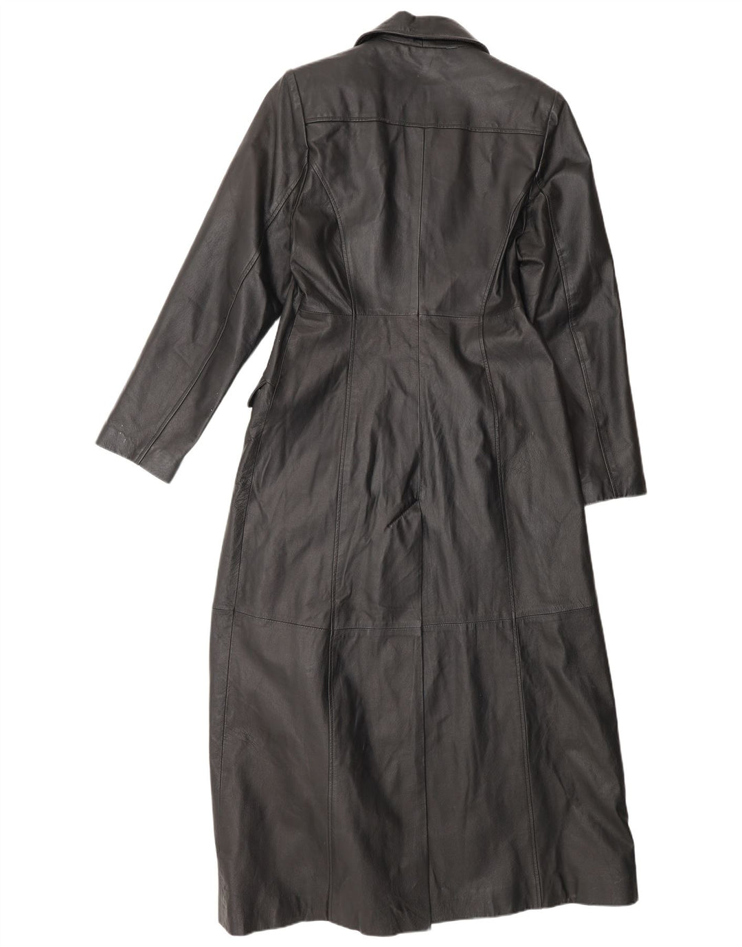 Damski płaszcz skórzany CAPELLE UK 12, średnia czarna skóra