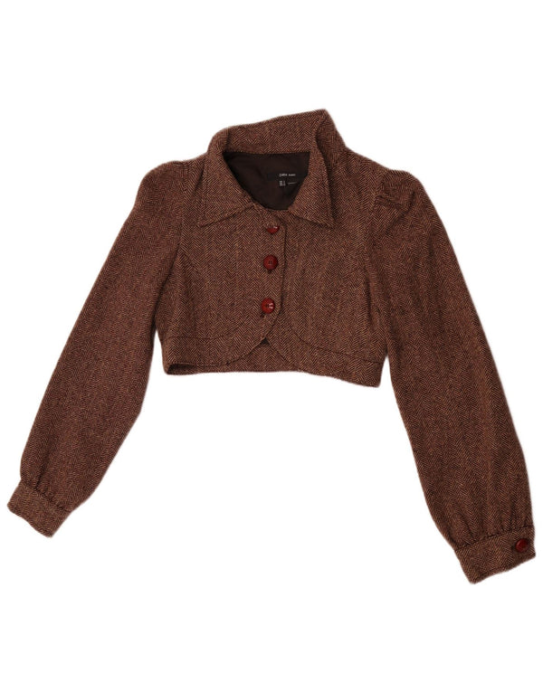 Bolerko damskie Zara UK 10 Small Brown Wełna w jodełkę