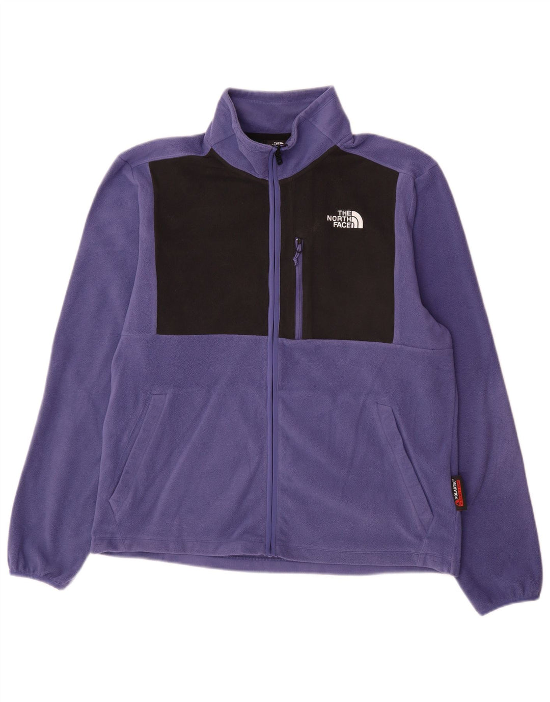 Męska kurtka polarowa The North Face UK 40, duży, fioletowy, poliestrowy blok kolorów