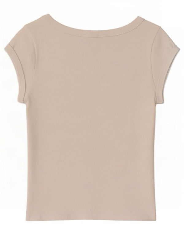 Damska koszulka Crop Top Zara UK 14, duża, biała