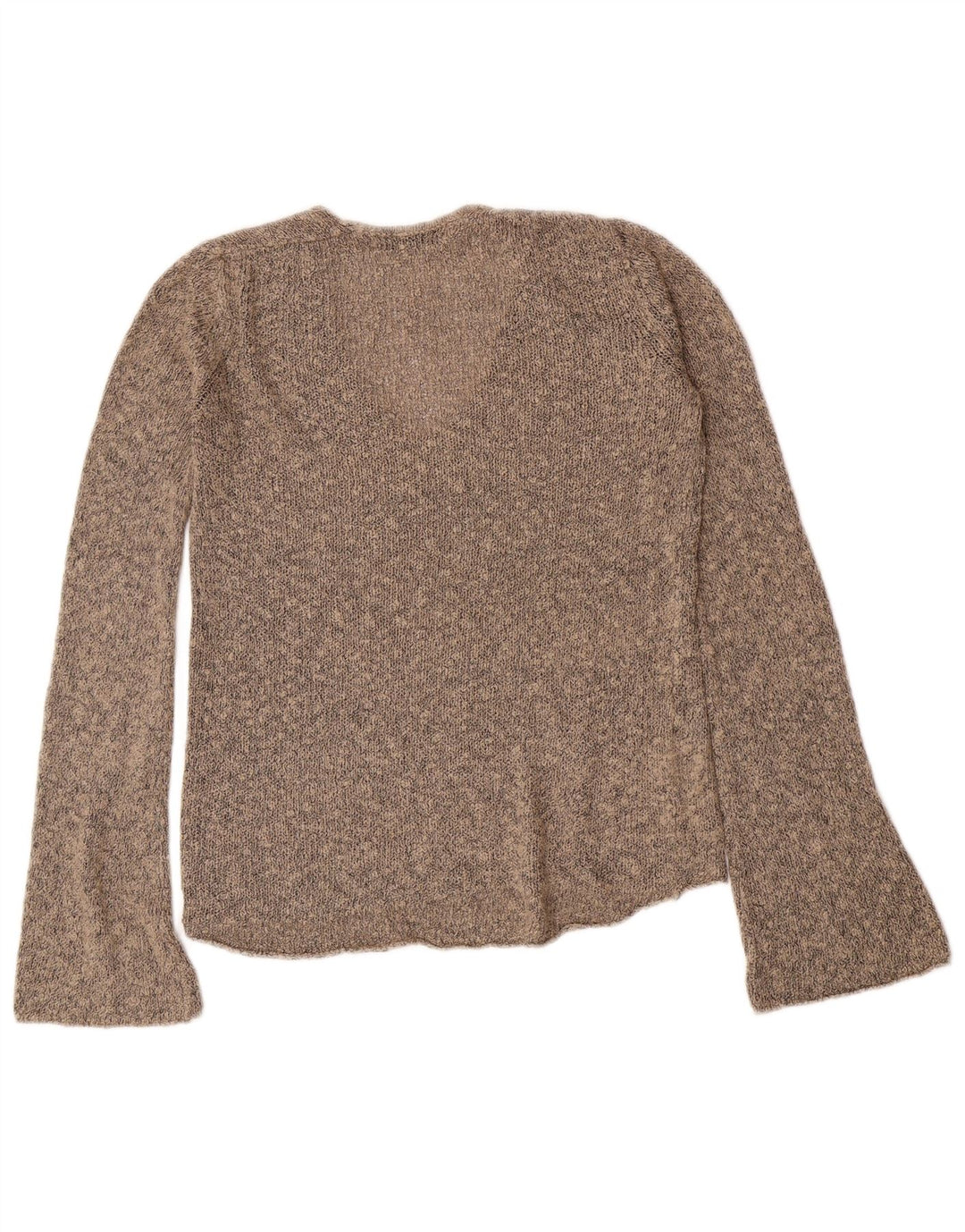 Sweter damski Zara z dekoltem w kształcie litery V, UK 10, mały brązowy