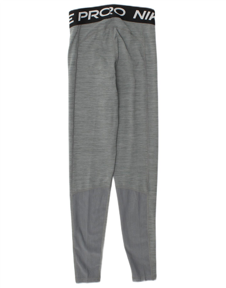 Damskie legginsy NIKE Dri Fit Graphic UK 4 XS Szary, nakrapiany poliester