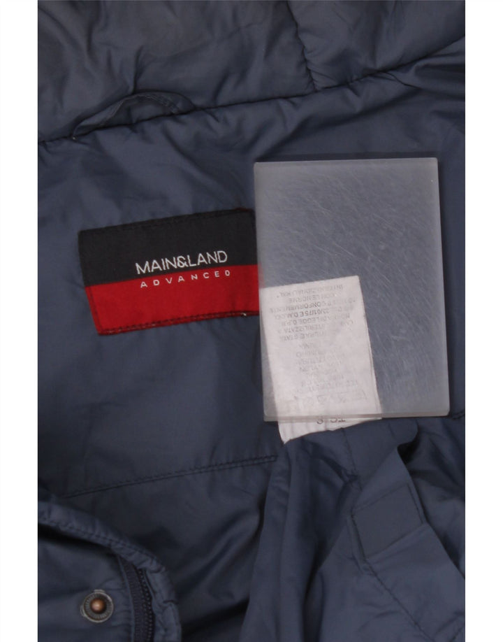 VINTAGE Męski, luźny, ocieplany płaszcz z kapturem UK 36, mały, niebieski nylon