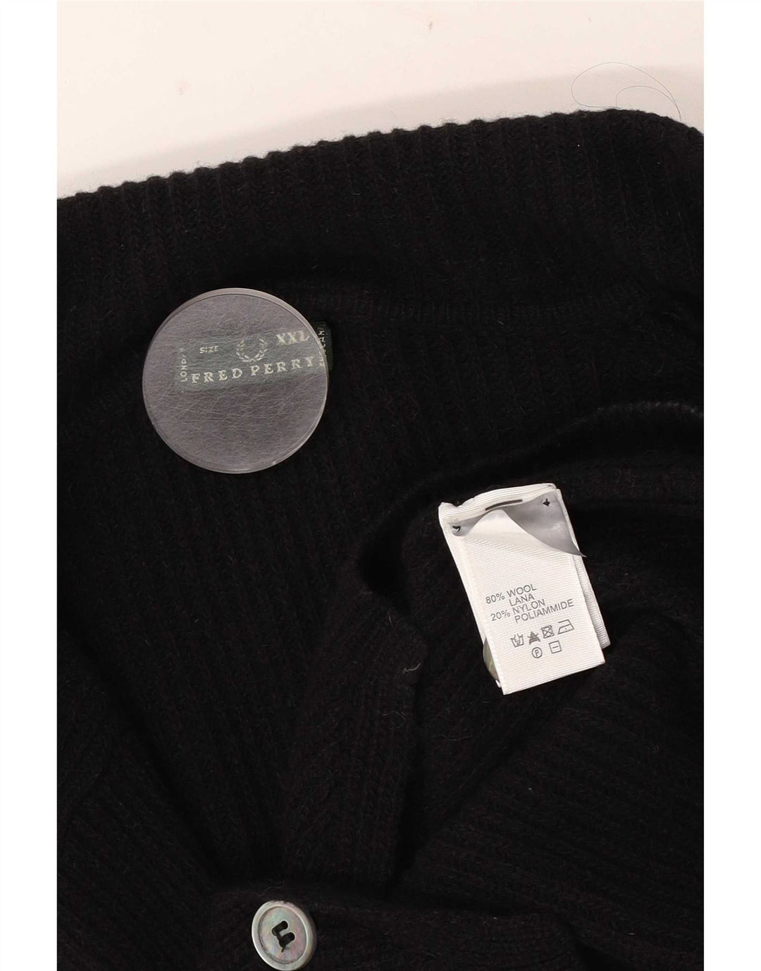 Sweter damski Fred Perry Cardigan UK 20 2XL Czarna wełna