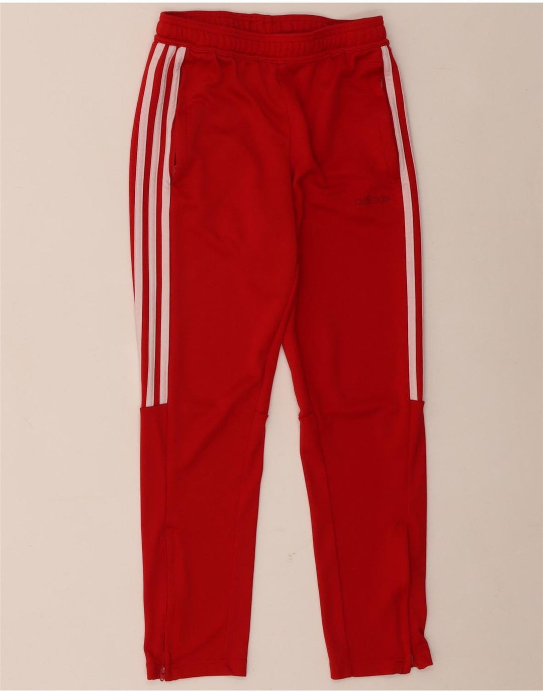 Adidas Chłopięce Spodnie Dresowe Climalite 11-12 Lat Czerwone Poliester