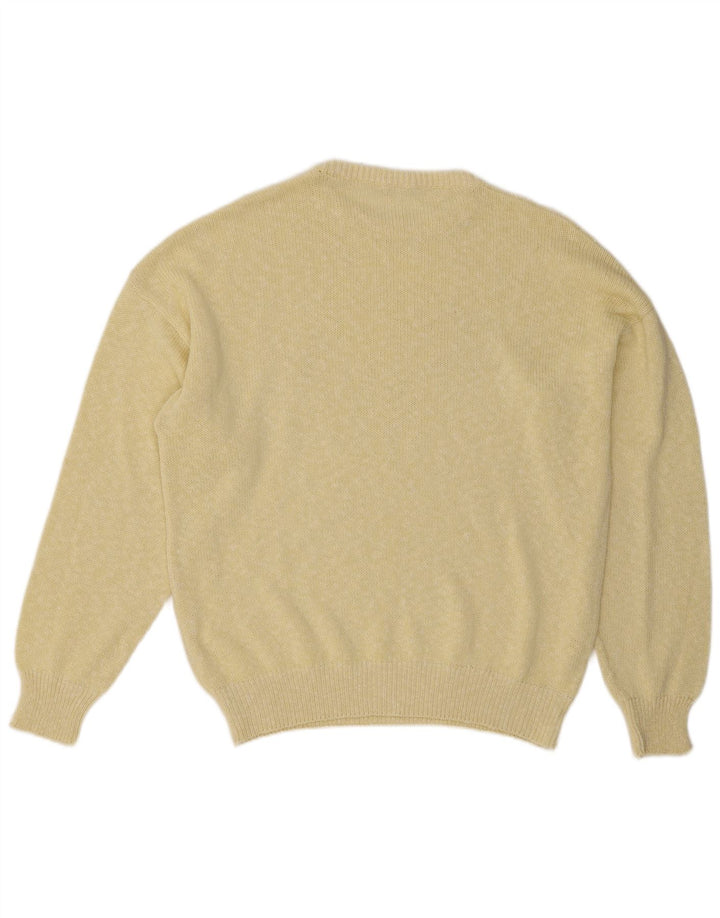 Vintage męski sweter z okrągłym dekoltem IT 52, duży, żółty Argyle/Diament