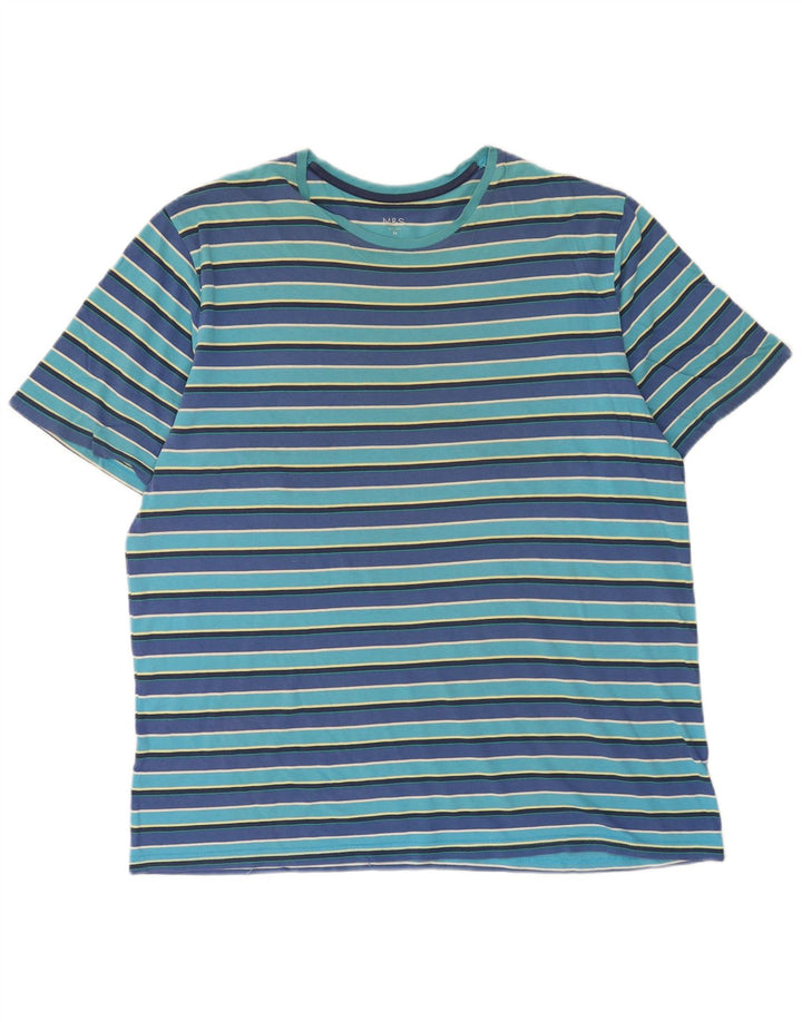 Marks & Spencer Męski T-shirt Top w średnie niebieskie paski