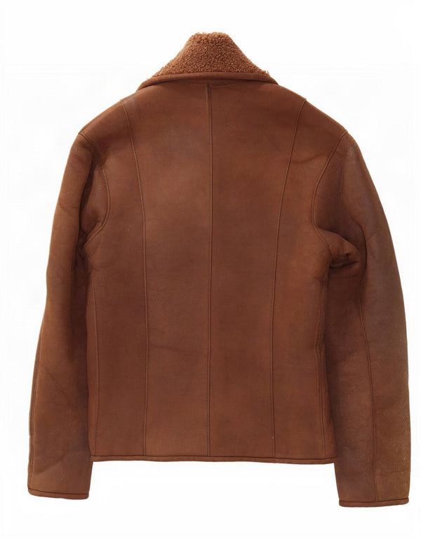 Vintage damska kurtka Shearling UK 10 Small Brown