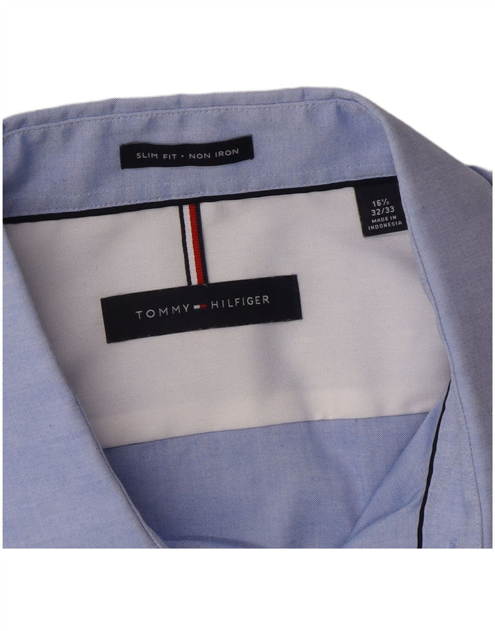 Koszula męska Tommy Hilfiger o dopasowanym kroju, rozmiar 16, duża niebieska